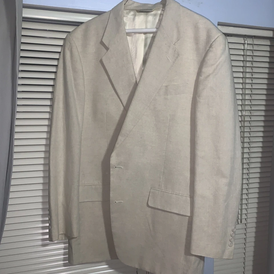Casaco blazer masculino Lord & Taylor bege vintage espinha de peixe M - Imagem 1 de 1