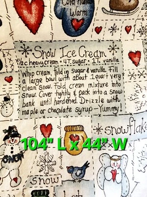 Vacaciones Navidad Invierno Muñeco de Nieve Helado Algodón Impresión Material - 104" x 44" Foto 1 de 4