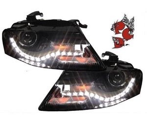 SCHEINWERFER LINKS UND RECHTS AUDI A4 B8 8K 08-11 SCHWARZ ORIGINAL-OPTIK DRL R87 - Bild 1 von 4