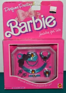 NUEVO PERFUME MATTEL 1987 BONITO TURQUESA Y ORO BARBIE JOYERÍA PARA 2 - Imagen 1 de 4