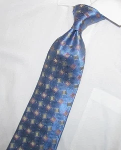 NWOT $95 XMI Nordstrom Blue with Pink and Green Silk  Tie 62 X 3.75  - Picture 1 of 4