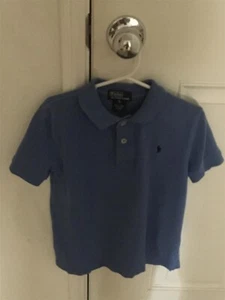 Boys Size 5 Chaps Medium Blue Polo Shirt - 100% Cotton - Picture 1 of 3