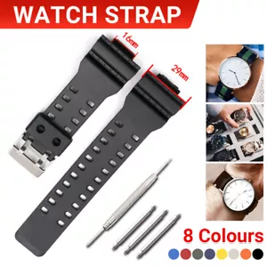 16mm Watch Band Strap Fits For G Shock GA-100 G-8900 GW-8900 Pins Tool Shock AU - Picture 1 of 28