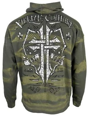Xtreme Couture By Affliction Unisex Grande Cuadrado Pullover Sudadera con Capucha Sarracena Foto 1 de 4