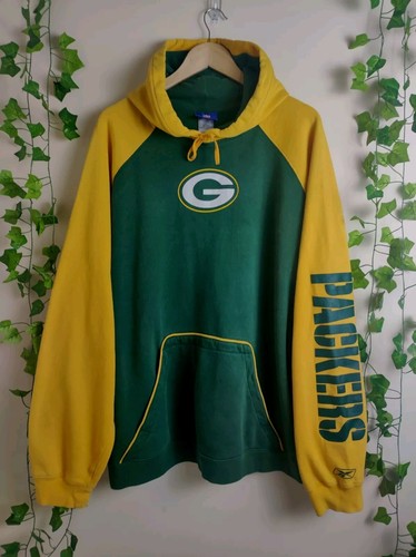 VETEMENTS NFL Green Bay Packers Reebok Team Apparel Grn Yellow Hoodie XL