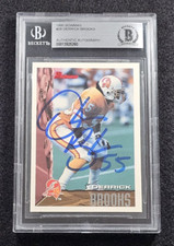 1995 DERRICK BROOKS Signed Bowman Card ROOKIE Card-BUCCANEERS-Beckett
