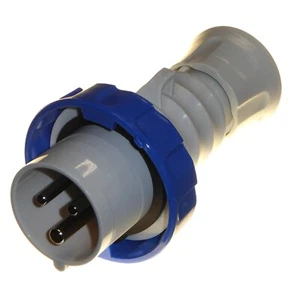 Gewiss GW60026H 16 Amp 3 Pin Industrial Plug IP67 Weatherproof 200-250V Blue New - Picture 1 of 6