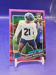 2023 Donruss Optic Preview Pink Holo Prizm Rookie #389 Devon Witherspoon RC - Picture 1 of 6