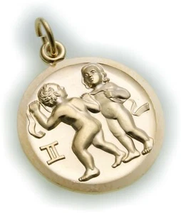 Colgante signo zodiacal gemelo doble dorado horóscopo plástico - Imagen 1 de 2