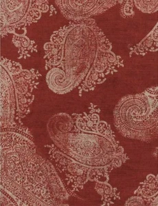 Andrew Martin Distressed Paisley Velvet Upholstery Fabric- Barnsbury Red 2.30 yd - Picture 1 of 4