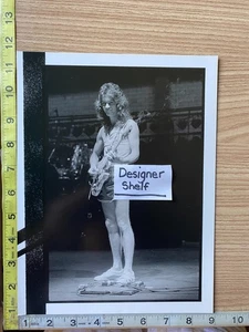 Eddie Van Halen In Shorts With Guitar & Kneeling Concert Scenes Book Photograph - Picture 1 of 2