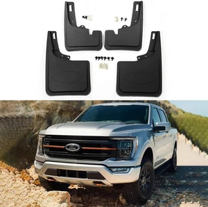 For 2021-2024 Ford F-150 Front & Rear Mud Flaps Splash Guards w/o Fender Flares - Picture 1 of 4
