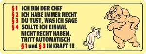Schild Ich Bin Der Chef Habe Immer Recht Du Tust Was Ich Sage Paragraph 27 x 10 - Bild 1 von 1