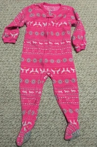 Pigiama Carter’s Pile Piedi Sonno e Gioco Tema Invernale Taglia 2T Rigato Rosa - Foto 1 di 4