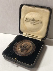 Old 1939 University of London Athletic Club Cased 2nd Place Bronze Medal - Imagen 1 de 6