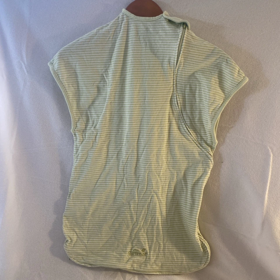 Manta portátil de verano para bebés saco de dormir grande verde blanco rayas 100 % algodón Foto 1 de 4