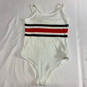 Forever 21 Niñas Body Tira Correa Espagueti Talla 7/8 Blanco Rojo Negro - Imagen 1 de 8