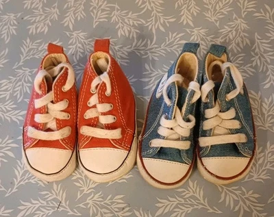 Converse Chuck Taylor All StarColor Red Size 1 & Baby Gap Shoes Size 2 - Image 1 of 4