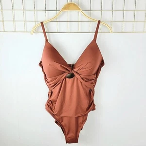 La Blanca Damen Badeanzug 12 Zimt Twist Schlüsselloch Einteiler - lesen - Bild 1 von 11