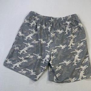 LEG3ND Shorts Mens 2XL Gray Camo Athletic Activewear Zipper Pocket Lightweight - Picture 1 of 13