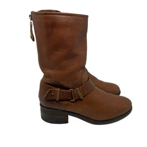 Fabianelli Brown Leather Women's Insulated Moto Boot sz 8-8.5 Made in Italy - Picture 1 of 7