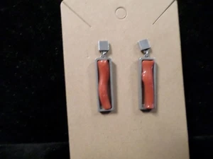 Sterling Silver Coral Earrings - Picture 1 of 3