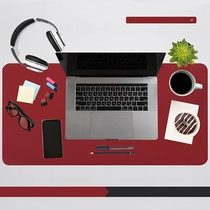 Desk Pad Protector,PU Leather Dual Side Large Mouse Pad, Non-Slip and Waterproof - Picture 1 of 9