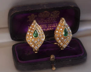 Emerald 18K Earrings Diamond GIA Vintage Colombian Certified Natural VS 2.18 CTS - Picture 1 of 7