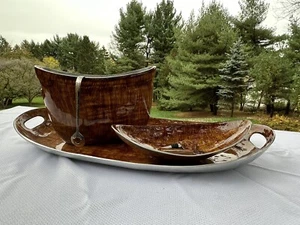 Serving Tray with Smaller Serving Tray, Ice Bucket, and Accessories - Picture 1 of 17