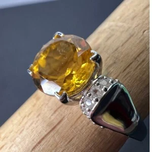 Yellow Citrine Sterling Silver Ring 3.08ctw size 9 - Picture 1 of 8