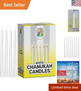 Koschere weiße Chanukka Kerzen - 44 Stück für elegante Menorahs - Classic Touch - Bild 1 von 7