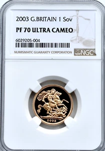 2003 Gold Proof Sovereign NGC PF70 Great Britain Royal Mint - Picture 1 of 2