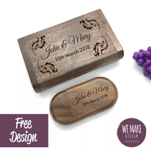 Personalised Wooden Usb with Gift Box, 32GB USB 3.0 * Special Day Memories * - Afbeelding 1 van 5
