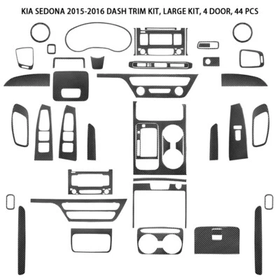 Juego completo de embellecedores interiores de fibra de carbono para KIA SEDONA 2015-2016 Foto 1 de 4