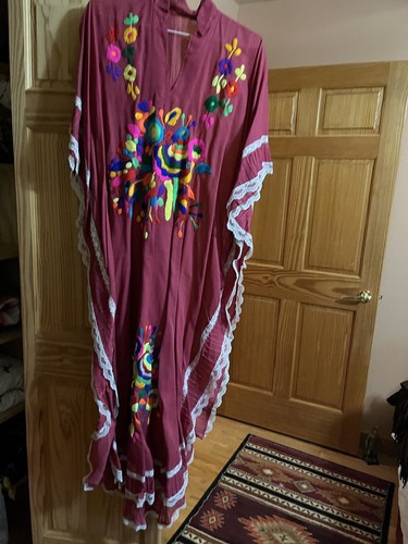 PALM ANGELS Abito donna caftano cotone lusso ricamato etnico boho personalizzato.