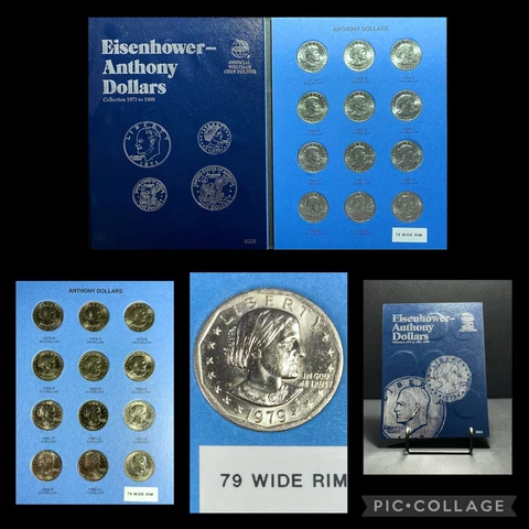 1979-1999 SUSAN B ANTHONY DOLLARS SET w/ WIDE RIM VARIETY 12 COINS *JB's Coins* Cover