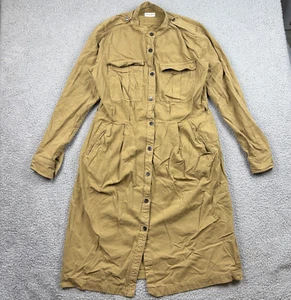 Dries Van Noten Shirt Dress Womens 44 Beige Utility Military Inspired Midi READ - Picture 1 of 18