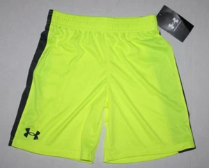 NWT Under Armour Active Youth Boy's Size 6 Yellow/Gray 6" Shorts - Picture 1 of 2