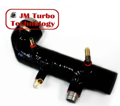 Black Silicon Turbo Inlet Induction Hose 02-07 Sb Wrx 04-14 STI EJ20/25 - Image 1 of 2