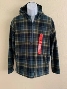 NWT O'Neill Shirt Jacket Blue Plaid Flannel Hooded Zipper - Size Medium - Picture 1 of 3