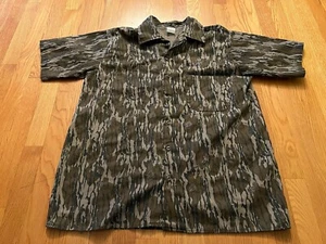 Vintage Mossy Oak NRA Camo Shirt Mens L Button Up Short Sleeve Hunting Shooting - Picture 1 of 7