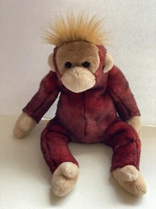 TY Beanie Buddy Monkey Schweetheart Plush 14" Red Chimp Orangutan Stuffed 1999 - Picture 1 of 9