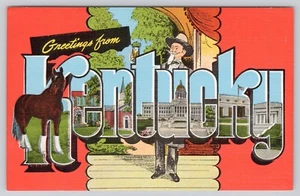 POSTCARD KENTUCKY Large Letter Postcard Horse Greetings - Picture 1 of 3