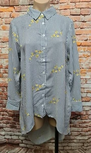 BNWT Womens Sz XXL 18 Crossroads Drop Hem Flower Stripe Shirt Top RRP $59.99 - Picture 1 of 3