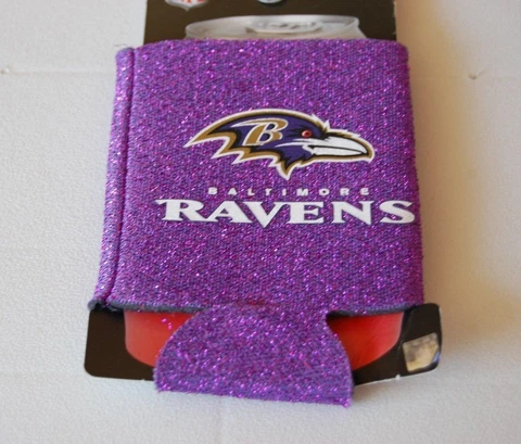 BALTIMORE RAVENS NFL FOOTBALL SPORTS CAN COOLER HOLDER GLITTER Cover