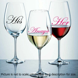 Wine Glass Stickers Personalized Name champagne glass stickers decals gift item - Picture 1 of 5