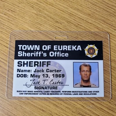 Eureka TV Series ID Badge - Sheriff Jack Carter  cosplay prop costume - Image 1 of 2