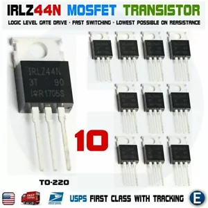 10 Stück IRLZ44N IRLZ44 PBF Leistungstransistor MOSFET Logikpegel N-Kanal 0,022OHM - Bild 1 von 4
