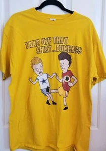 Camiseta De Fútbol Gildan Amarilla De Colección Beavis and Butthead Cowboys vs Redskins XL - Imagen 1 de 4