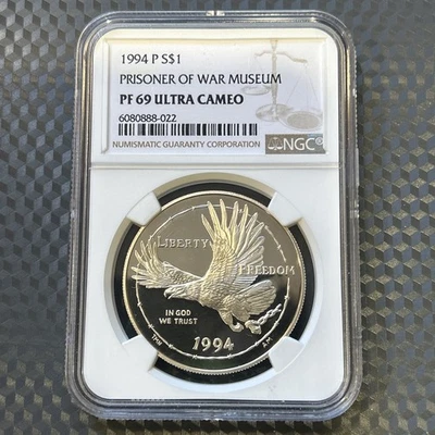 1994 P Prisoner of War Museum Commemorative Silver Dollar Proof PF69 UC NGC - Image 1 of 4